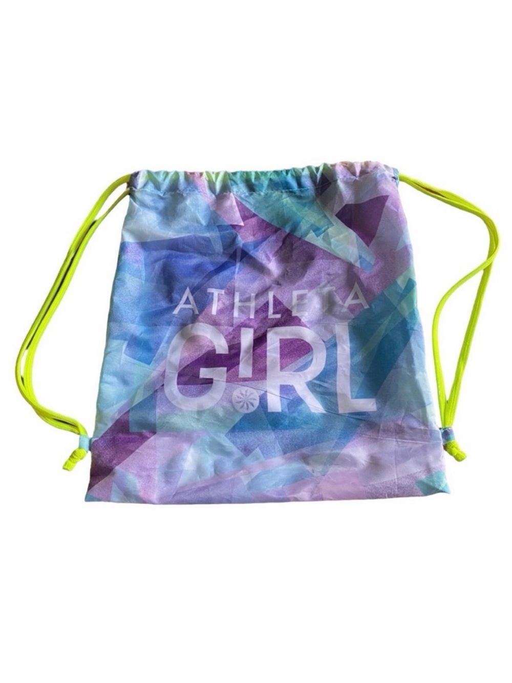 Athleta Girl Drawstring Bag - Purple with Lime Green Straps. NWOT.